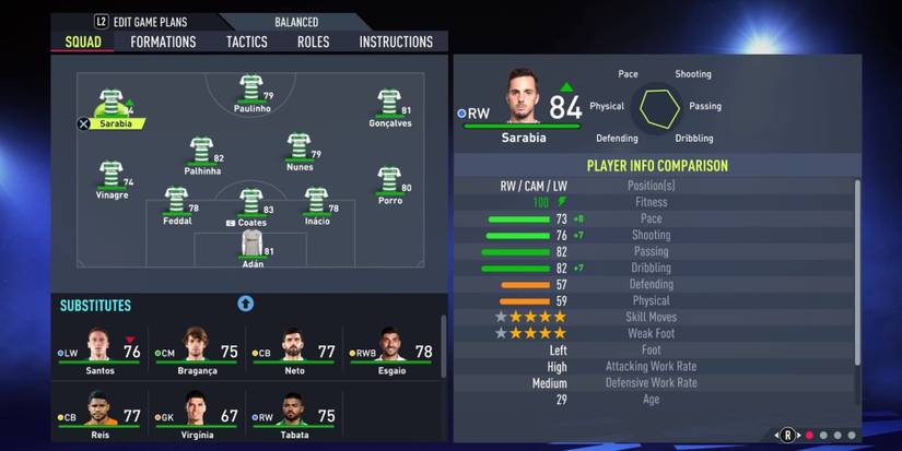 Sporting CP's squad on FIFA 22 online Seasons.