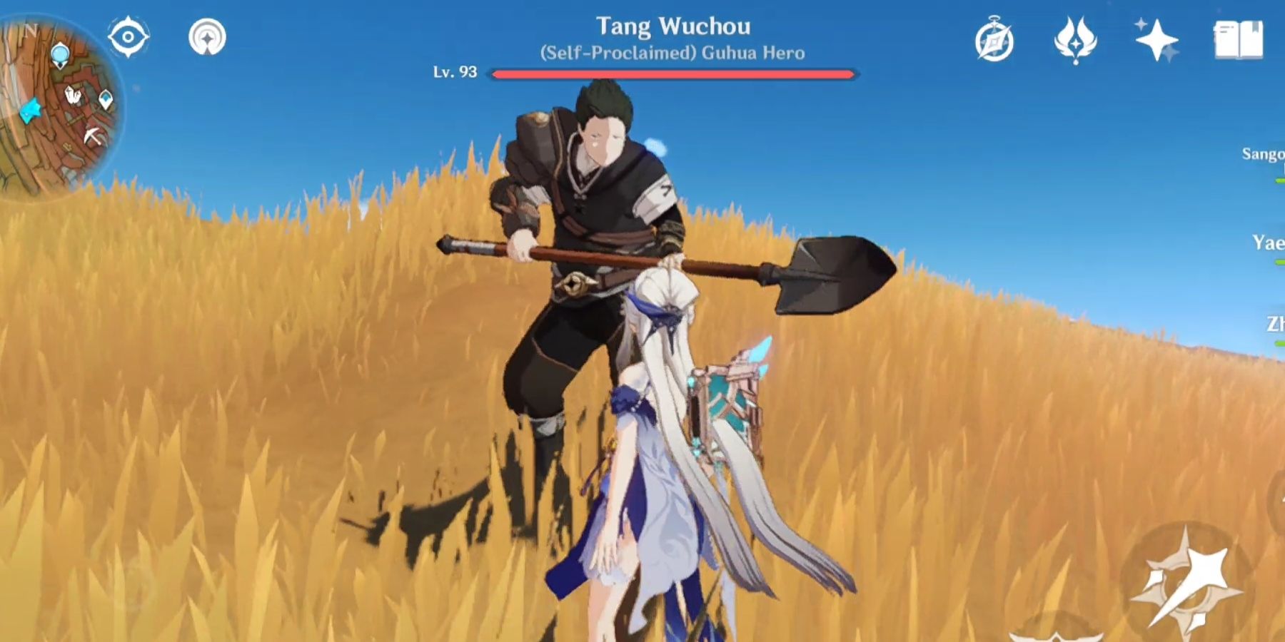 fighting tang Wuchou in genshin impact