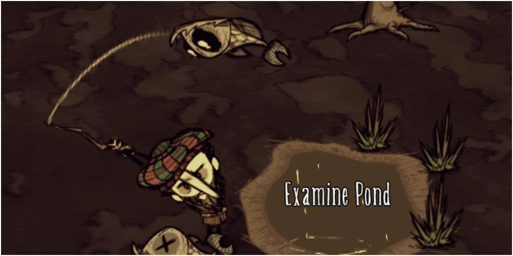 Player fishing in Don't Starve Together. 