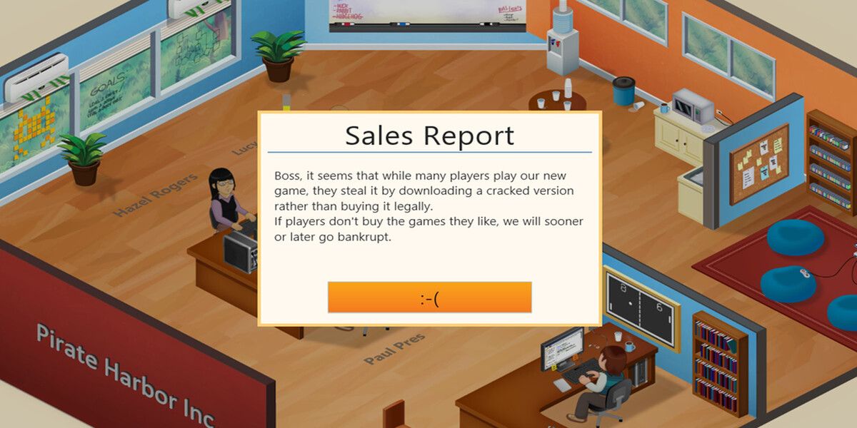 A Sales report message from Game Dev Tycoon