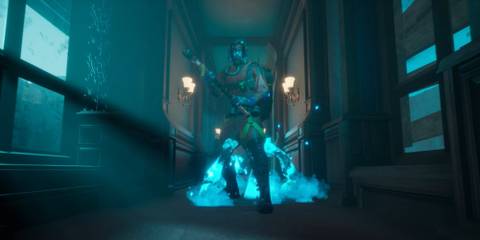 ghostly floor trap in hallway with ghost hunter in midnight ghost hunt