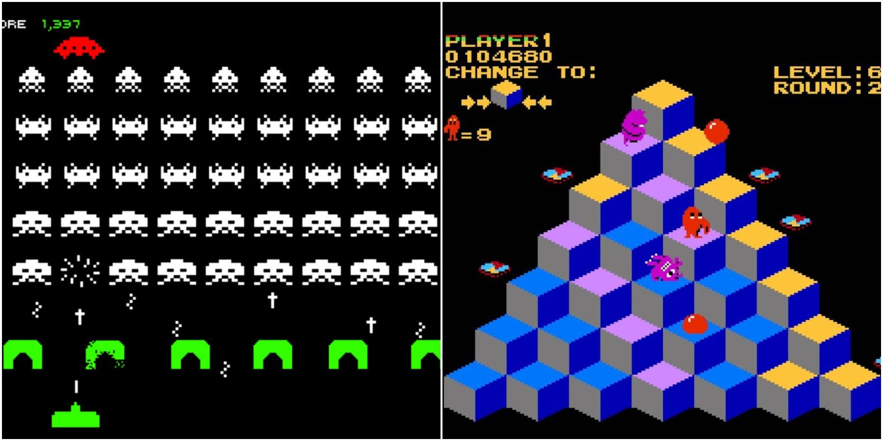 (Left) Space Invaders (Right) Q*bert