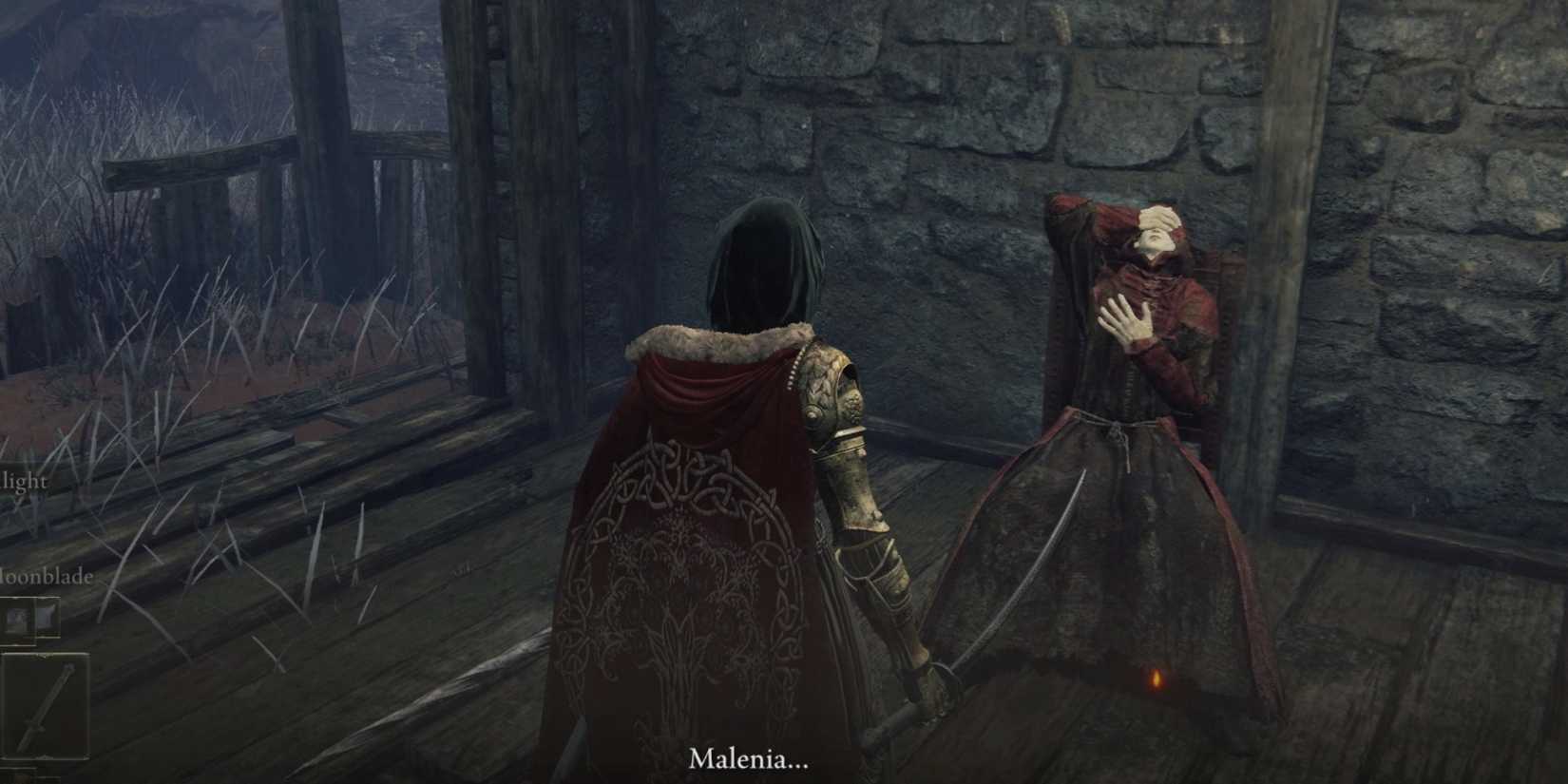 gowry sitting inside his shack in elden ring