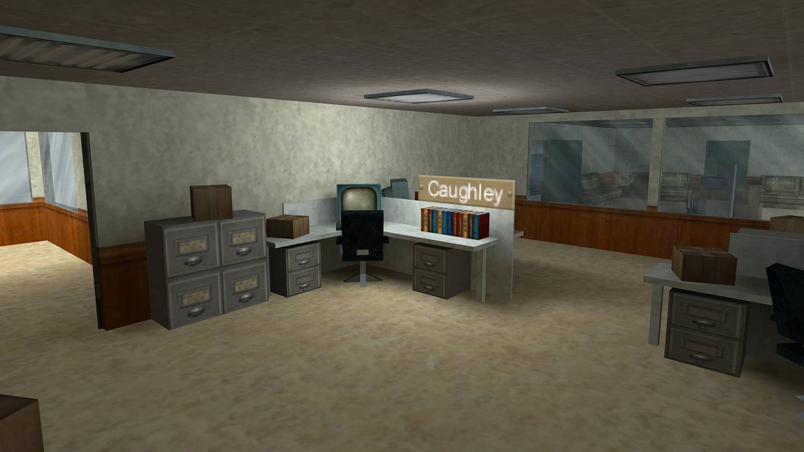 Image from The Stabley Parable as reimagined in the Half-Life 1 engine.