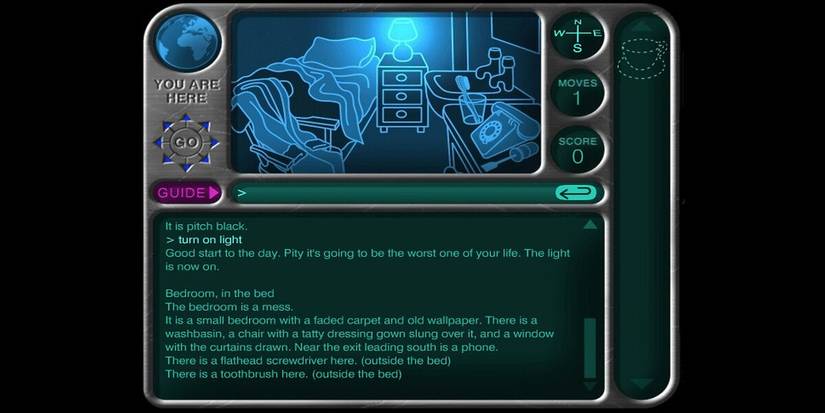 Text screen and bedroom 