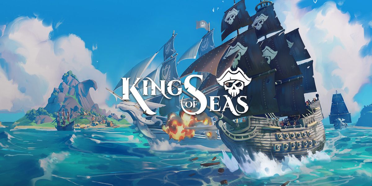 (Left) Ship sailing in Assassin's Creed: Black Flag (Right) Title art for King of Seas with ships fighting 