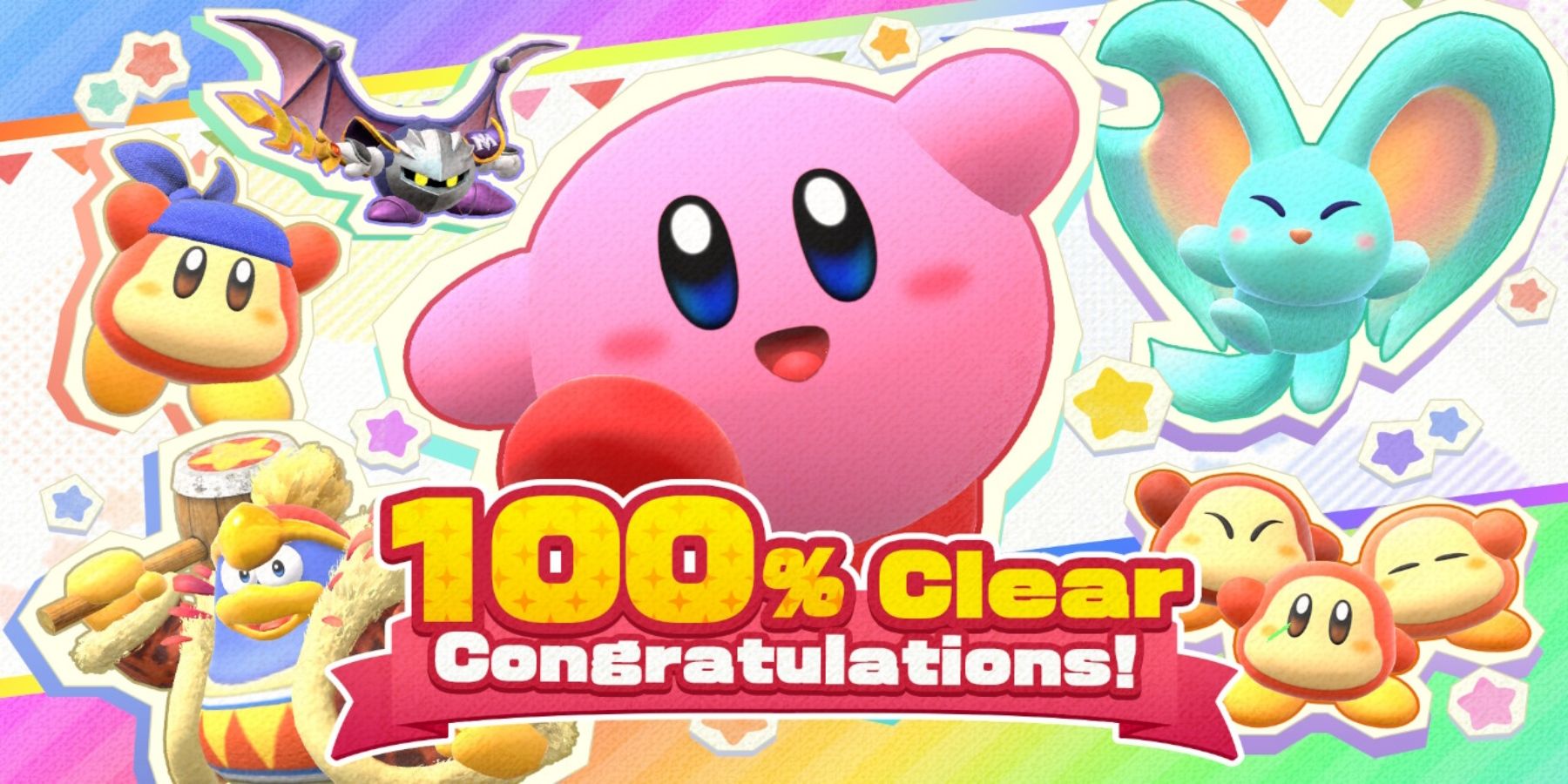 kirby and the forgotten land 100 percent clear screen reward