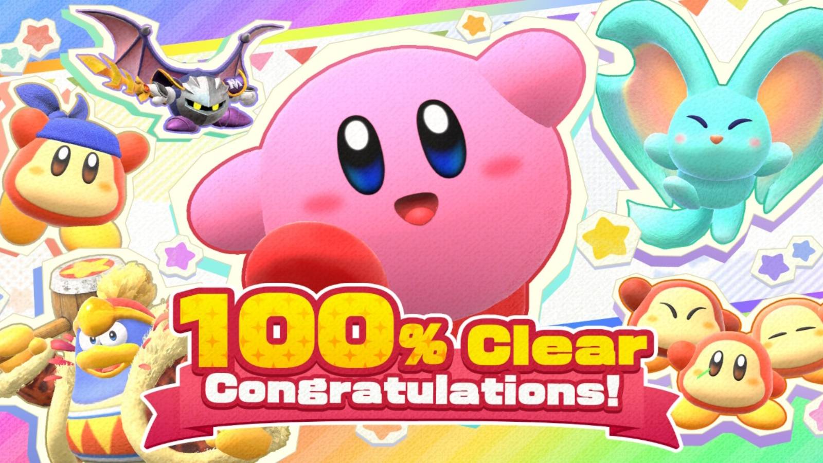kirby and the forgotten land 100 percent clear screen reward