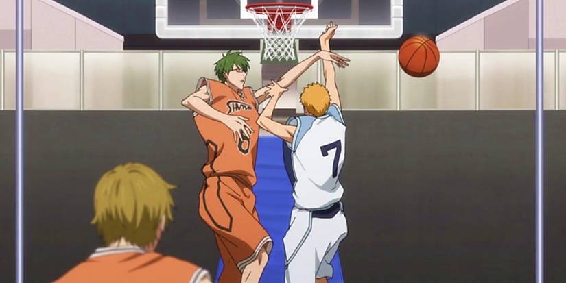 midorima shintaro blocking hayama's shot