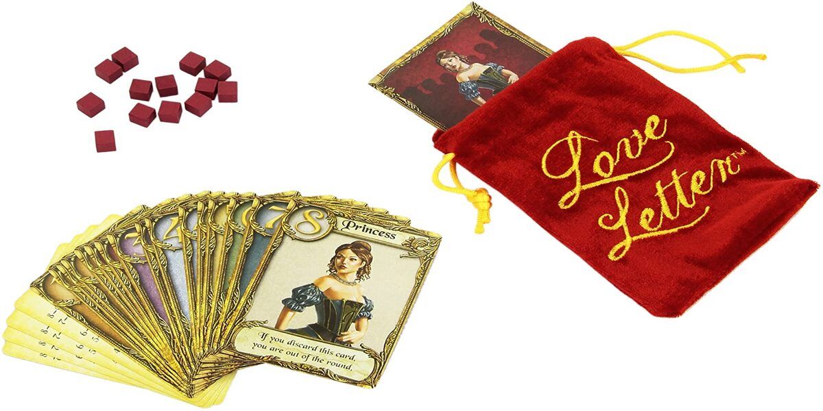 love letter cards, token, and bag