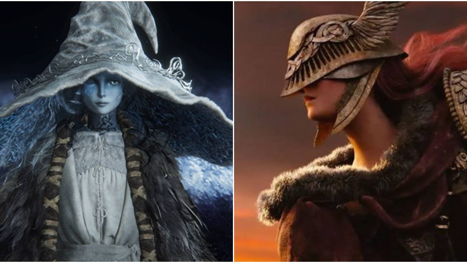 Split image of Ranni and Malenia.