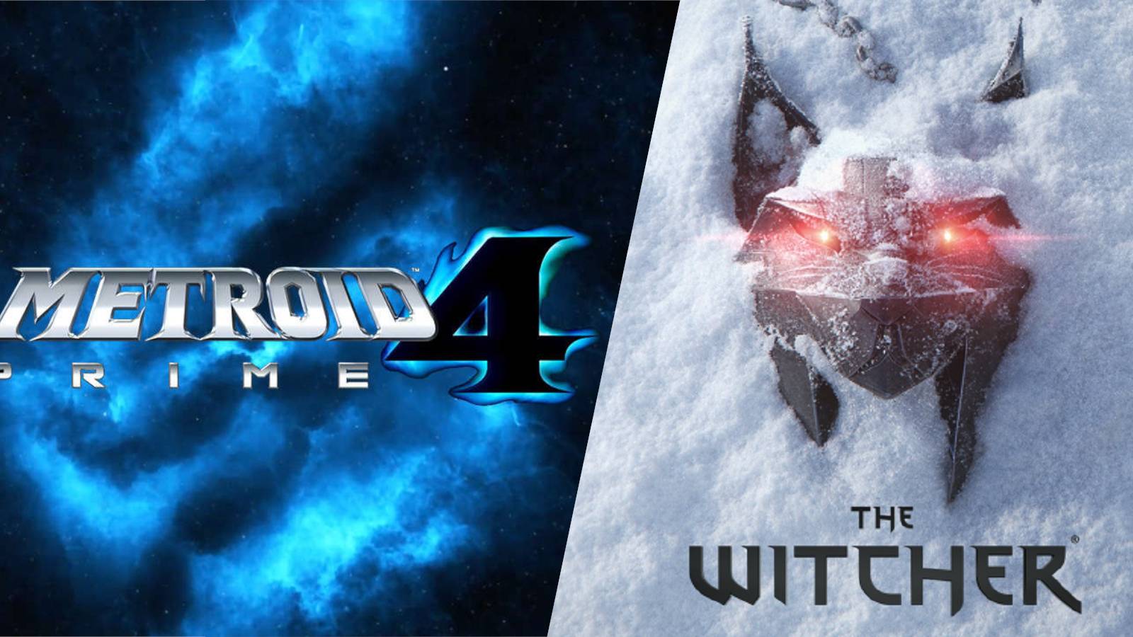 The logo for Metroid Prime 4, a blue nebula in the shape of an 
