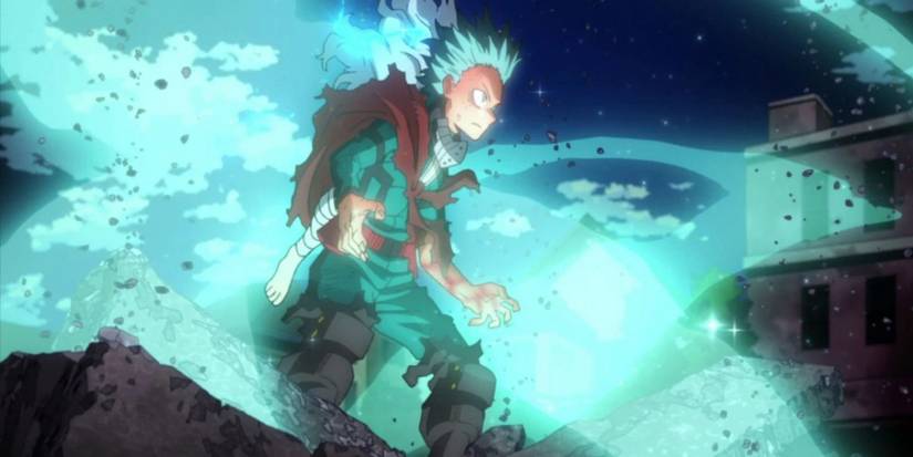 deku using his one for all power ay 100 percent in My Hero Academia