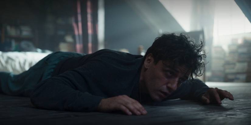 Oscar Isaac on the floor Moon Knight