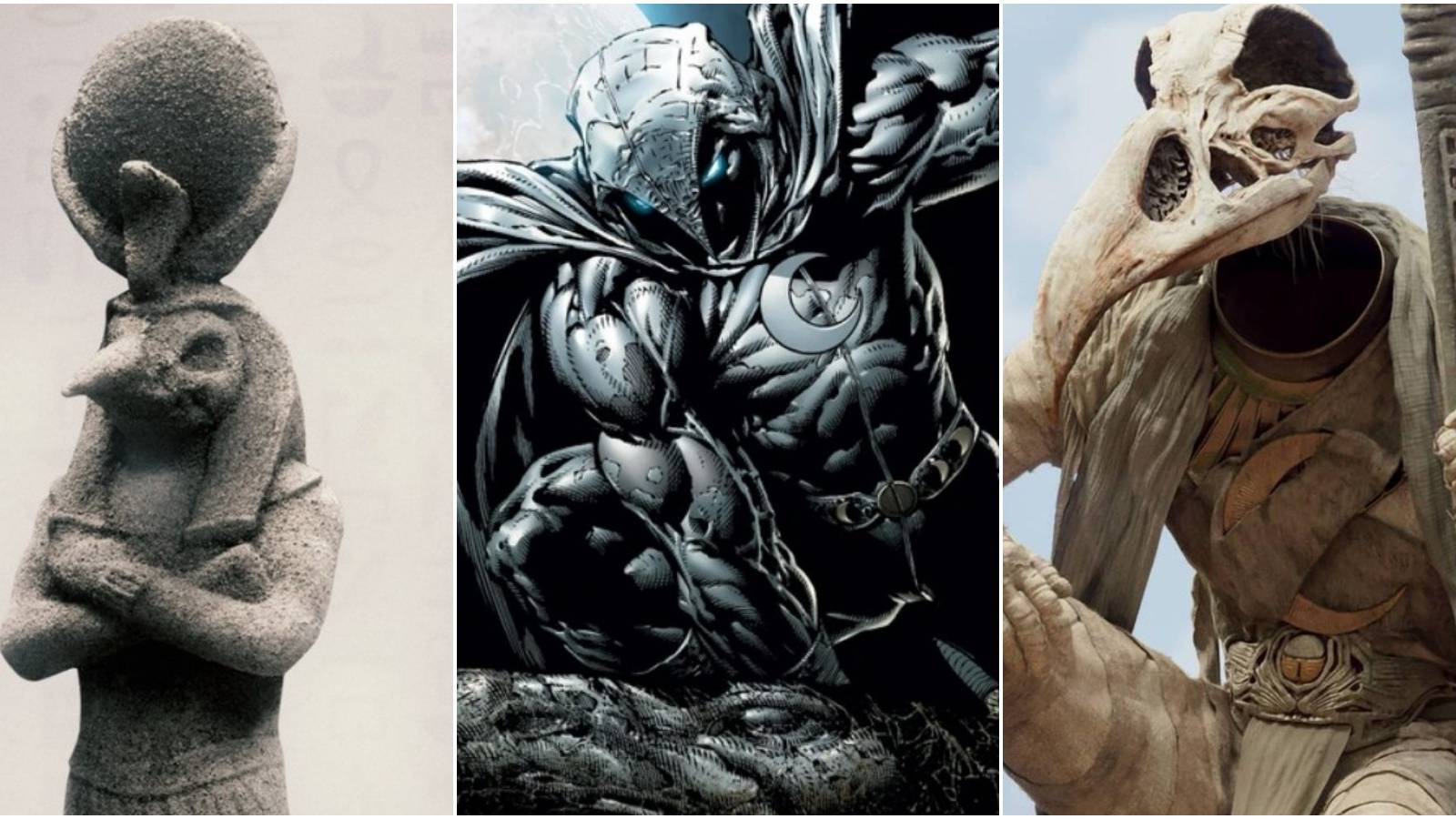 Khonshu Statue, Moon Knight Looking Intimidating, Khonshu Close-Up Shot