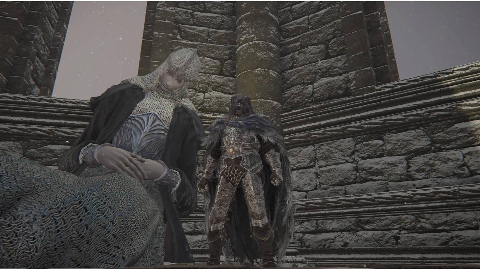 Player next to giant Albinauric.