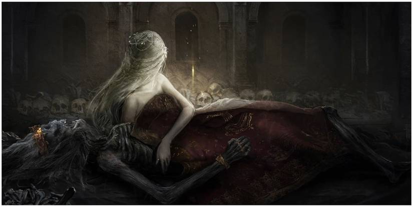 In-game art of Fia from Elden Ring.