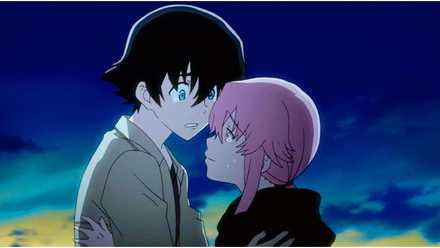 Yukitersu holds Yuno and cries in The Future Diary