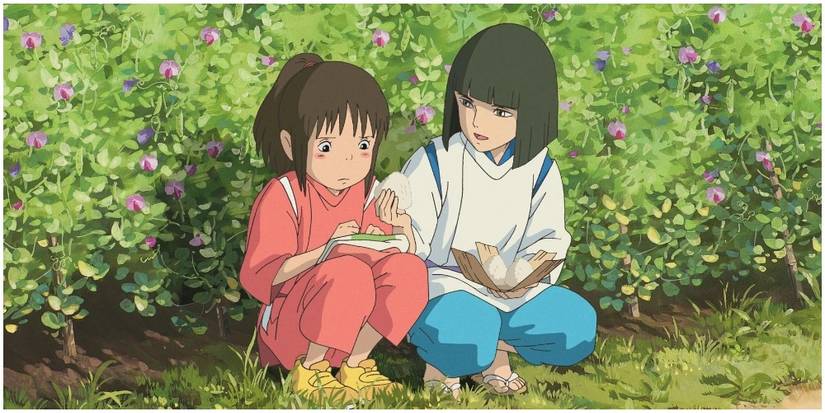 Chihiro and Haku in Spirited Away.