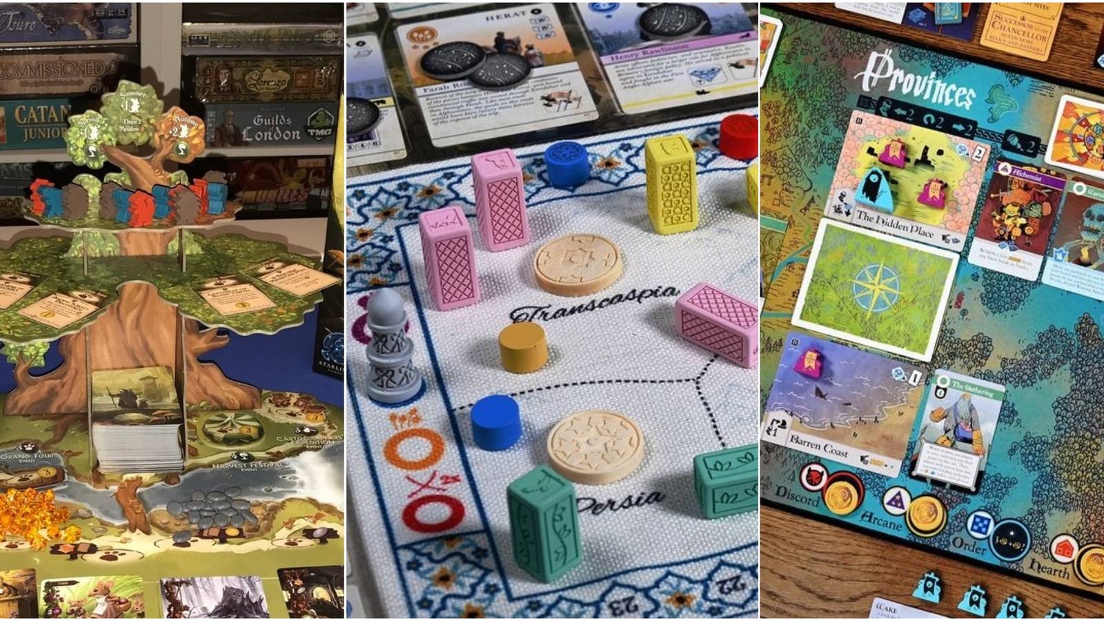 Feature image displaying Everdell, Pax Pamir, and Oath 
