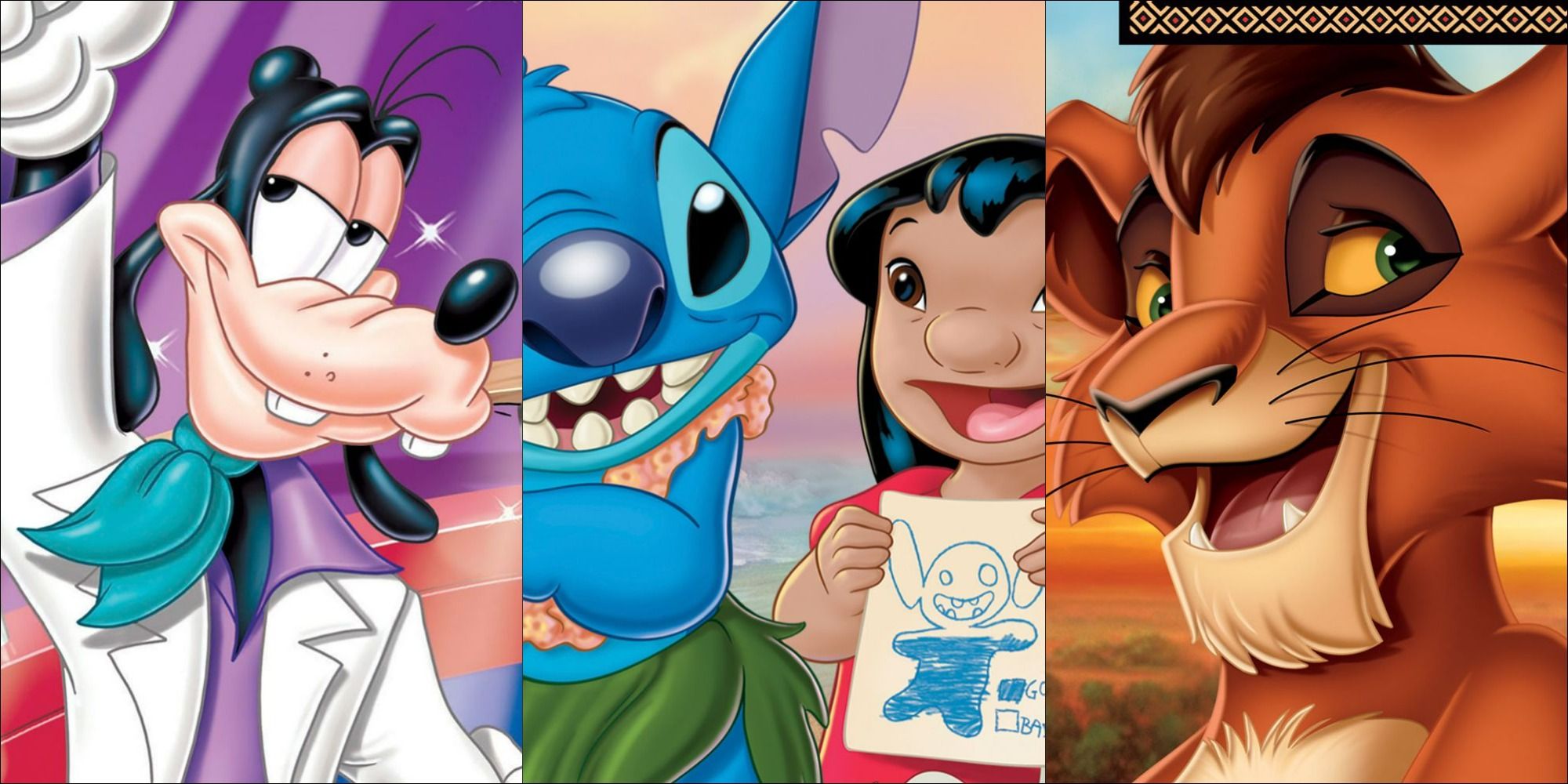 Персонажи из трех сиквелов Disney, транслируемых прямо на видео.