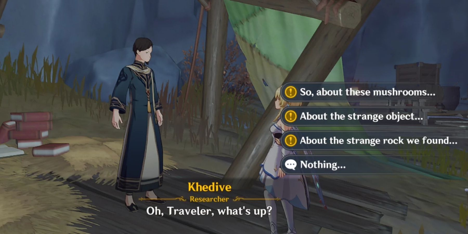 players asking Khedive about the mushrooms in Genshin impact