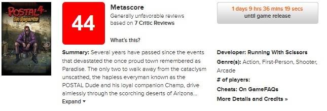 postal 4 metacritic score