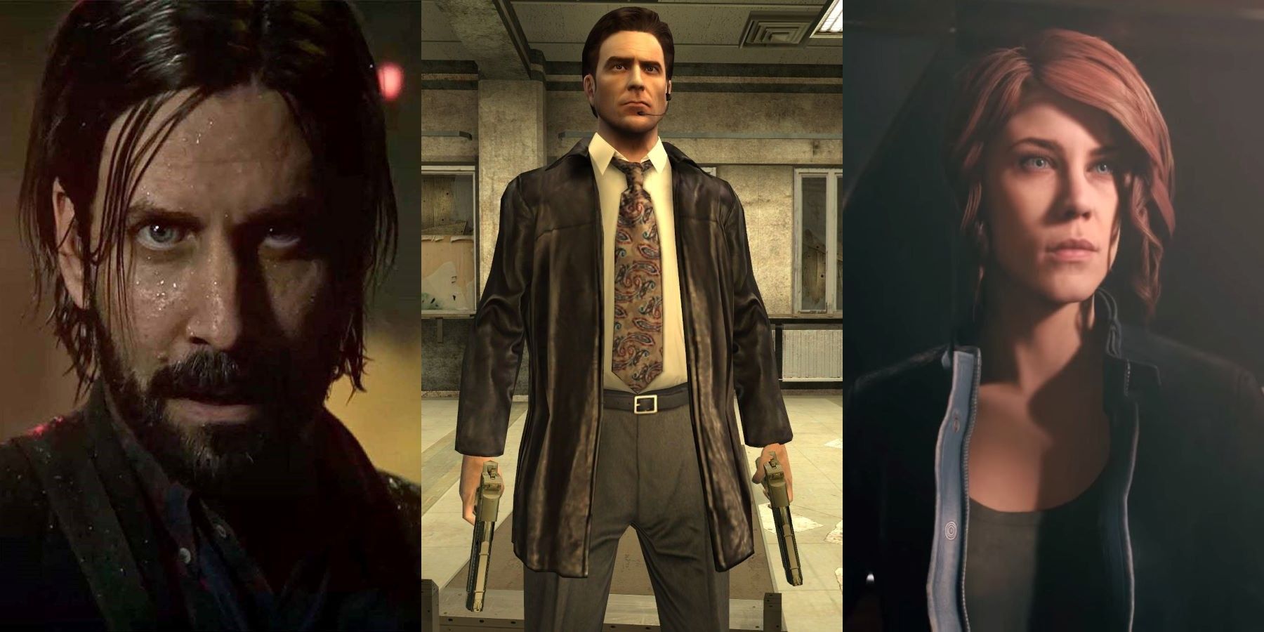 Remedy's Alan Wake in Alan Wake 2, Max Payne in Max Payne 2, and Jesse Faden in Control