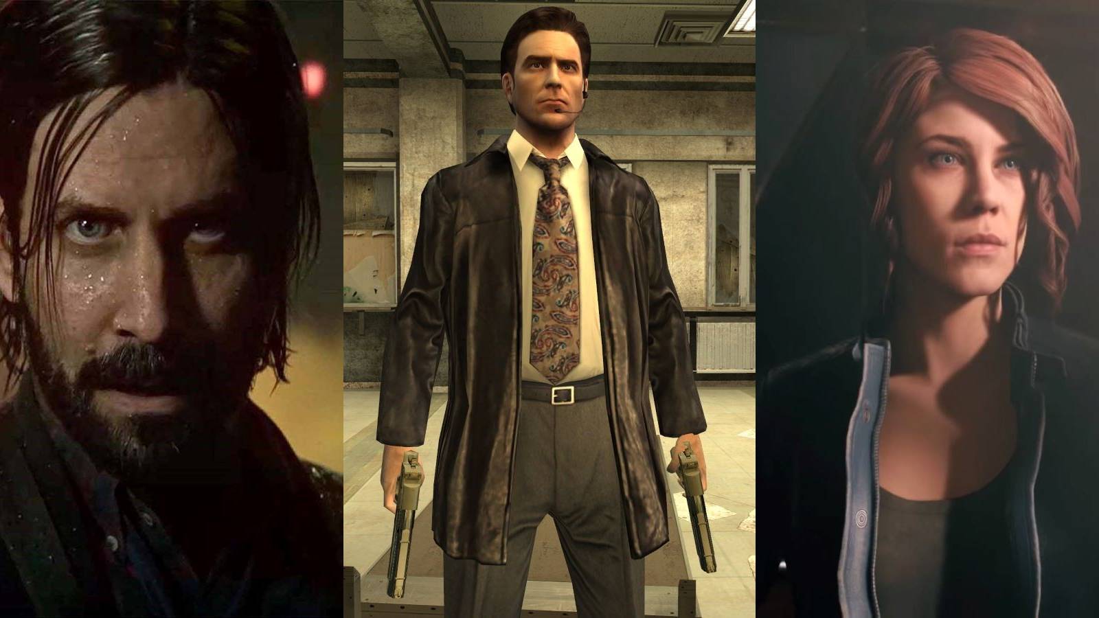 Remedy's Alan Wake in Alan Wake 2, Max Payne in Max Payne 2, and Jesse Faden in Control
