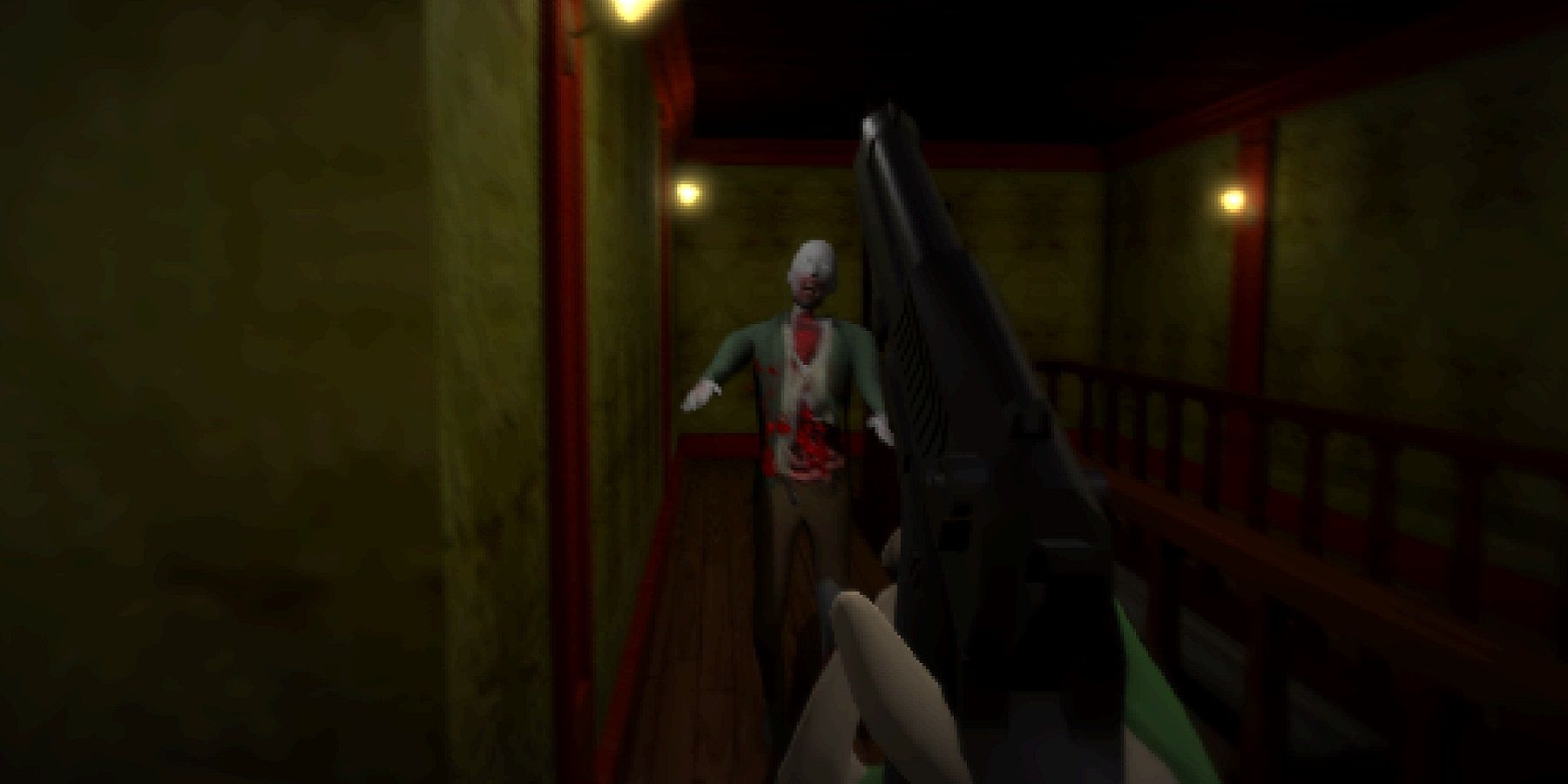 Image from a Resident Evil fan remake showing the game in first-person perspective.