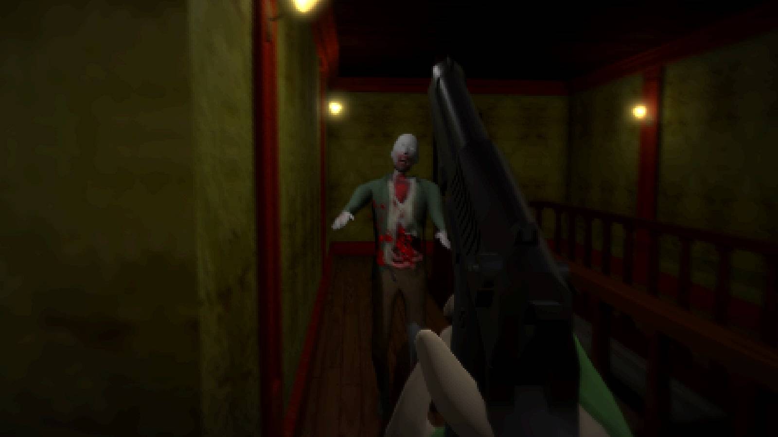 Image from a Resident Evil fan remake showing the game in first-person perspective.