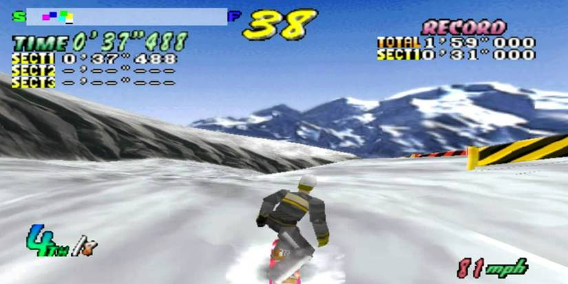 riding down a mountain slope in cool boarders 2