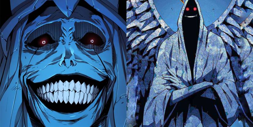 the god statute and the architect smiling menacingly