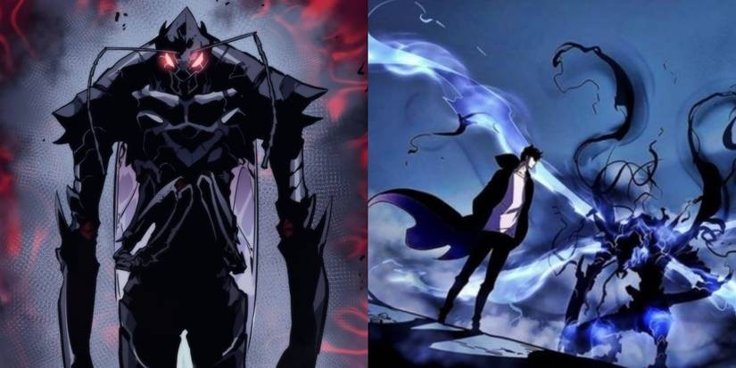 beru standing and also bowing to Jin-woo