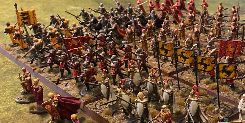 A Song Of Ice And Fire Tabletop Game With Baratheon Soldiers