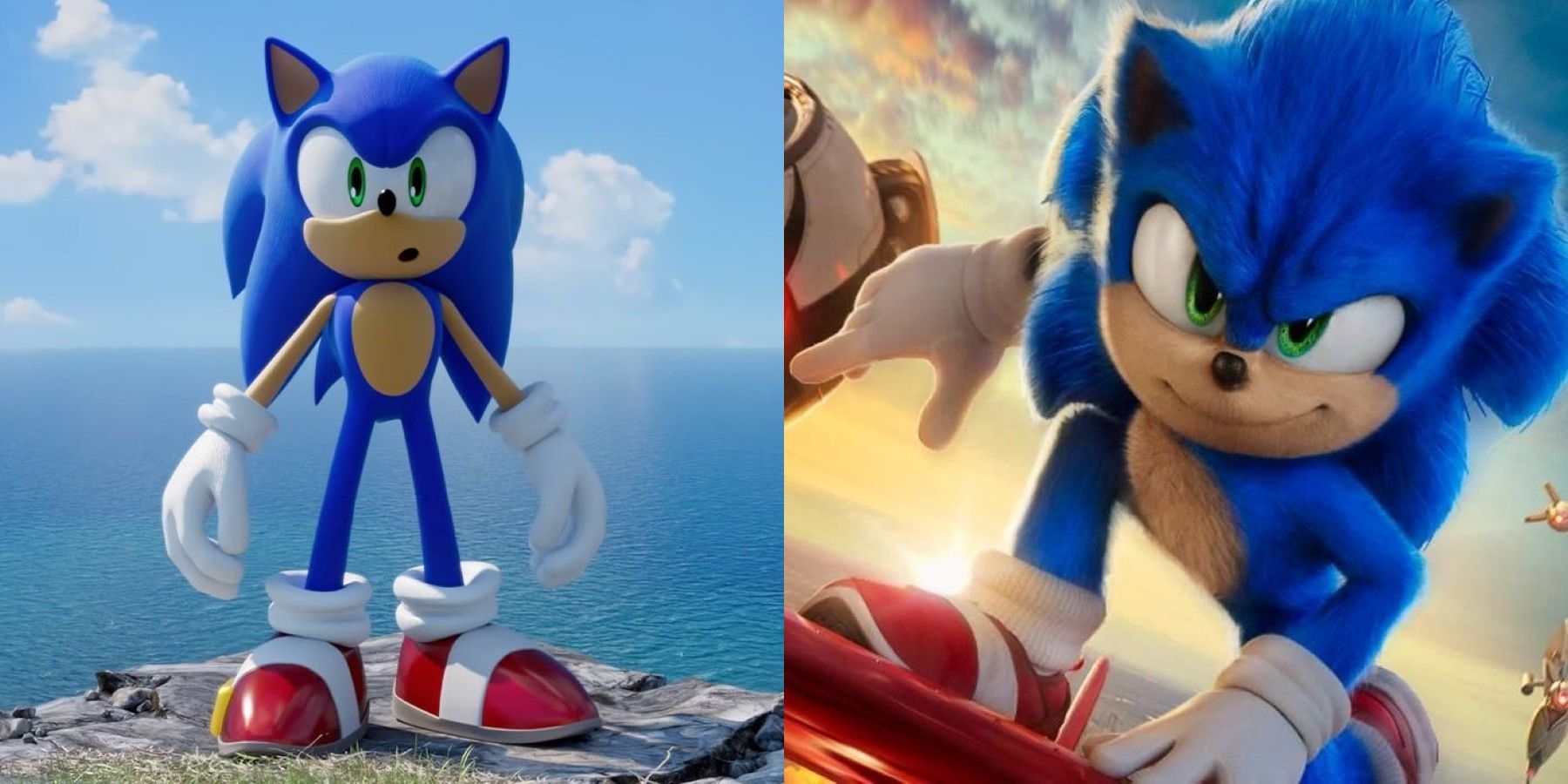 Sonic the Hedgehog in Sonic Frontiers and the Sonic movie