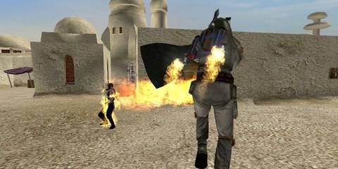 star wars boba fett attacking another player 