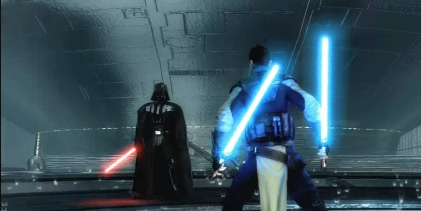 star wars the force unleashed star killer facing darth vadar 
