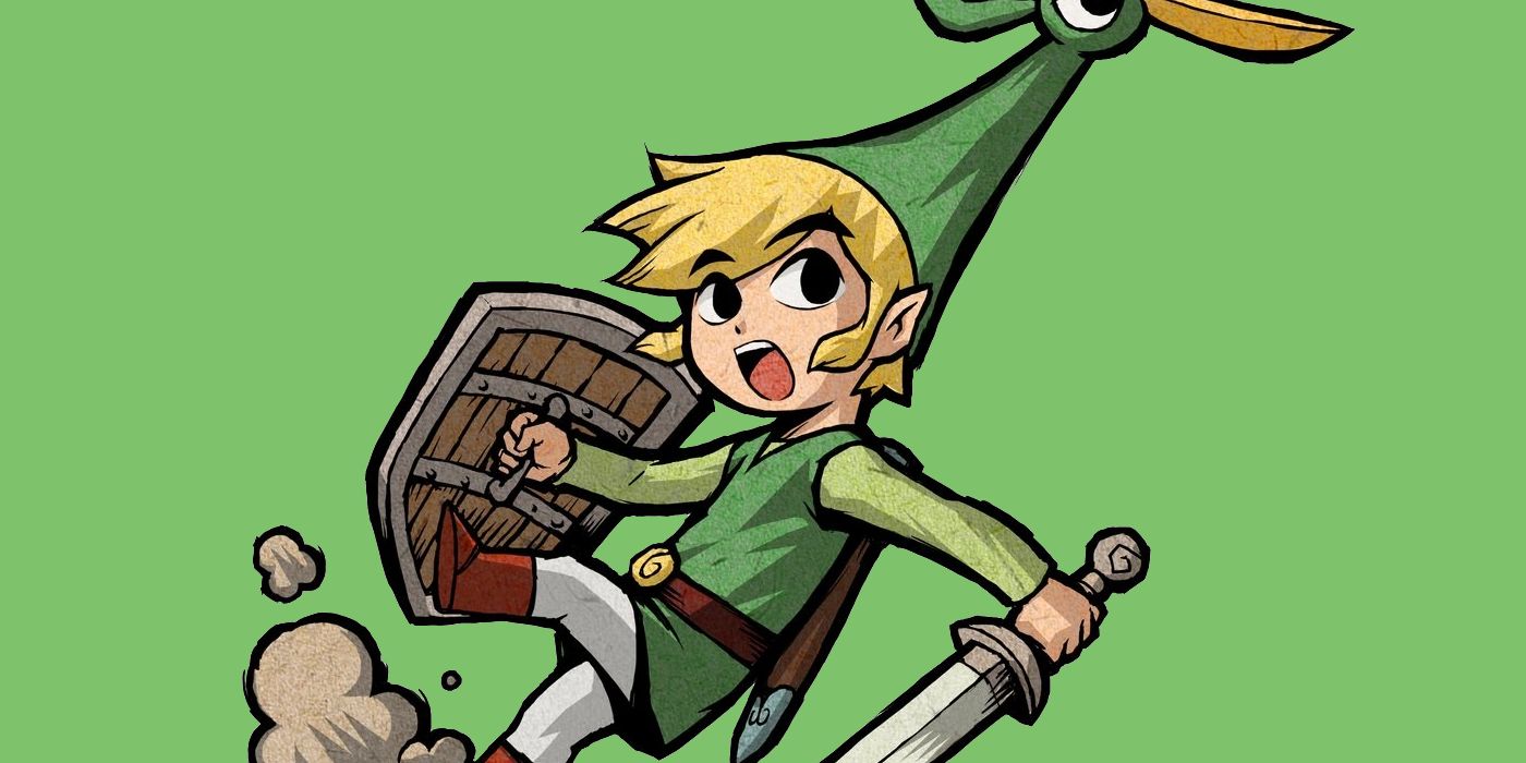 The Legend of Zelda Minish Cap Pulling Link