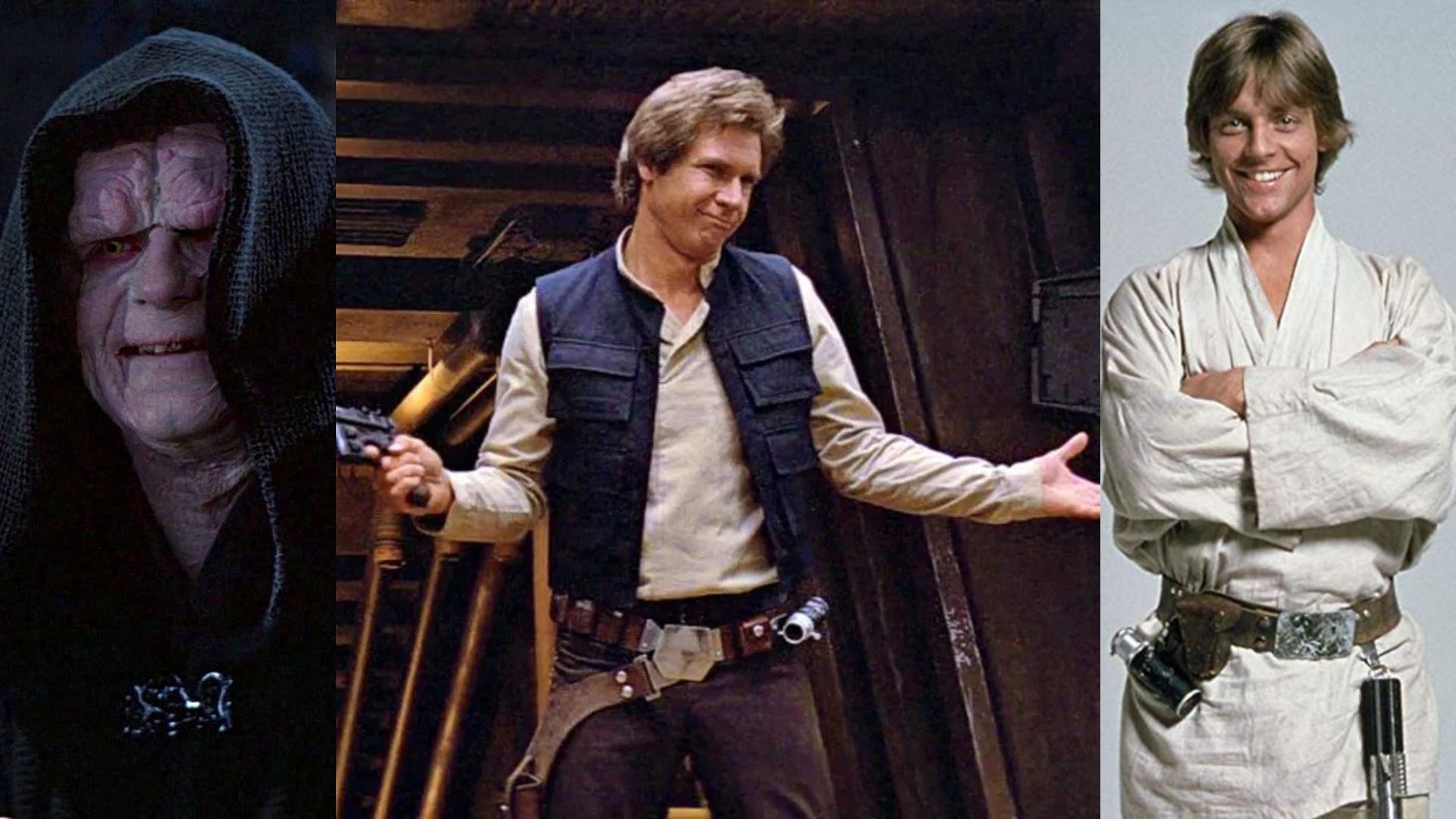 title split image Palpatine Han Solo Luke Skywalker Star Wars dumb decisions