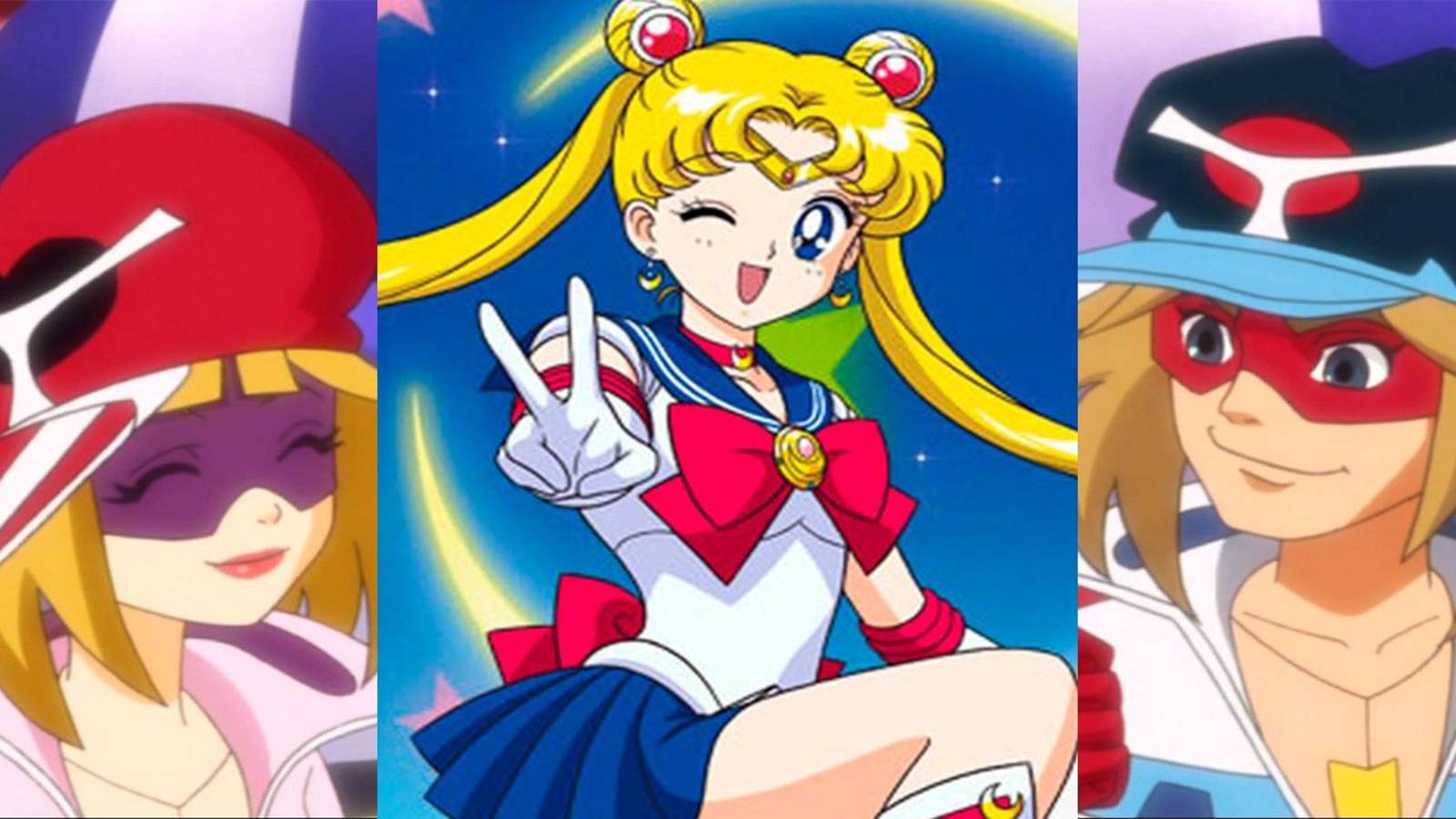 title split image anime like tiger and bunny Yatterman and Sailor Moon