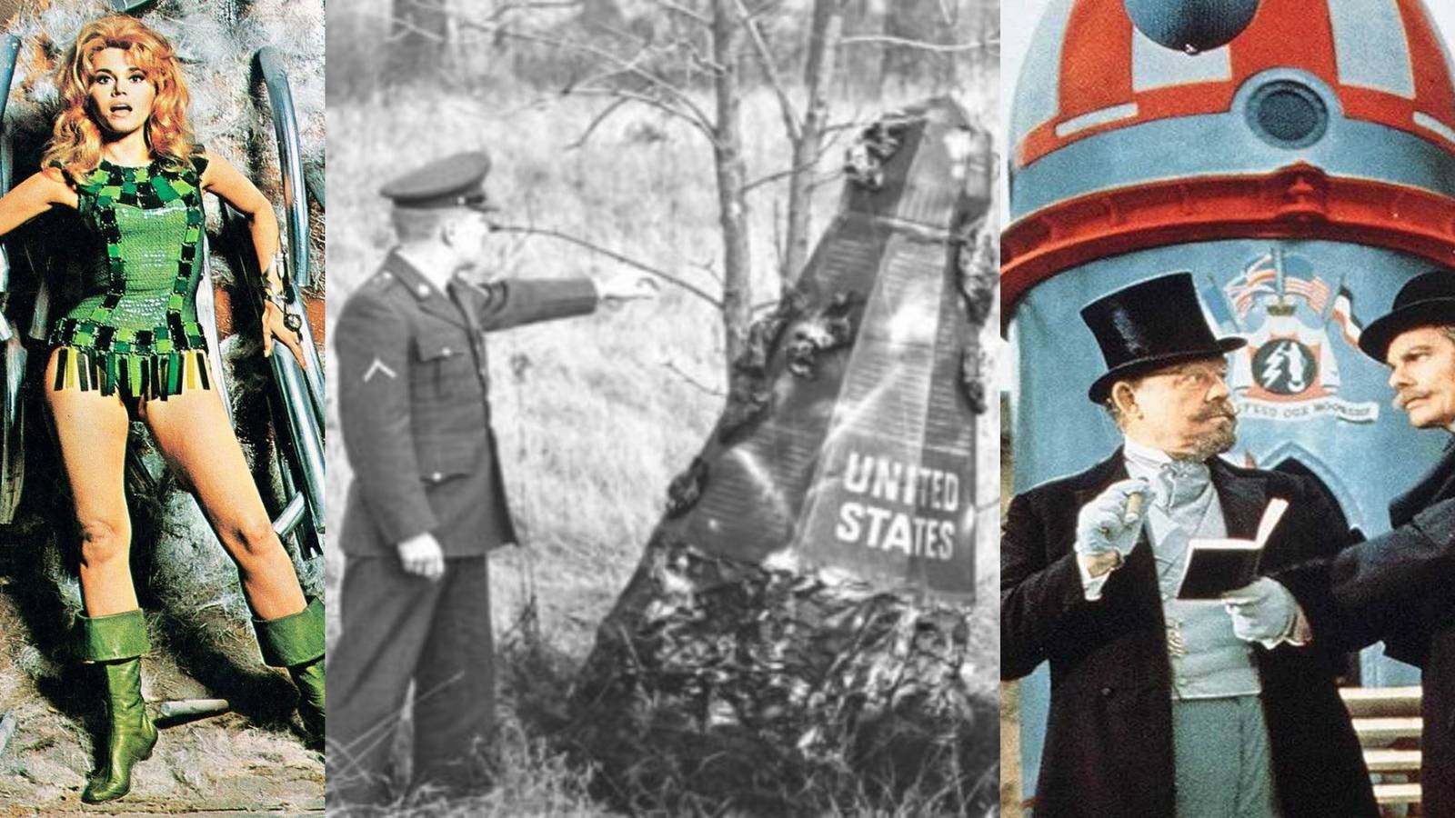 title split image lovable '60s sci-fi Barbarella Monster A Go-Go Jules Verne