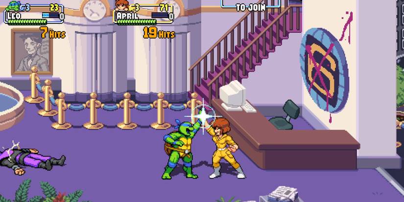 tmnt shredder's revenge leonardo and april o neil