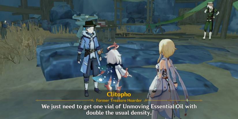 traveler speaking with Clitopho in genshin impact