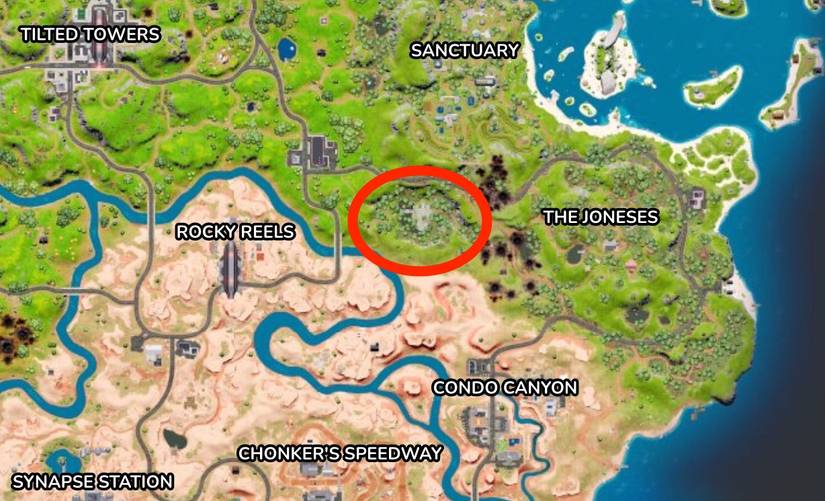 tumbledown temple location fortnite map season 2 chapter 3