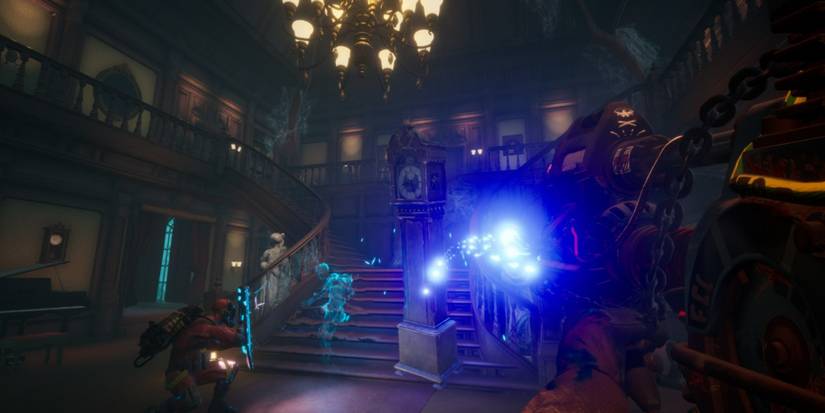 using the ghost hunter grappel on a ghost in the mansion in midnight ghost hunt