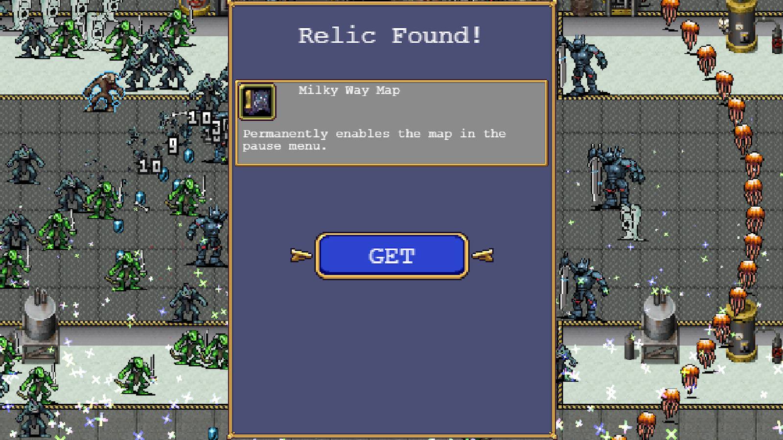 vampire survivors pause menu map