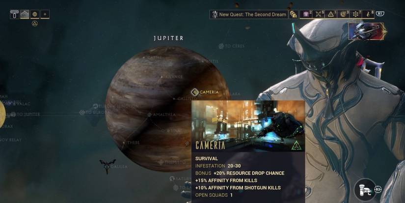 The mission Cameria on Jupiter on Warframe.