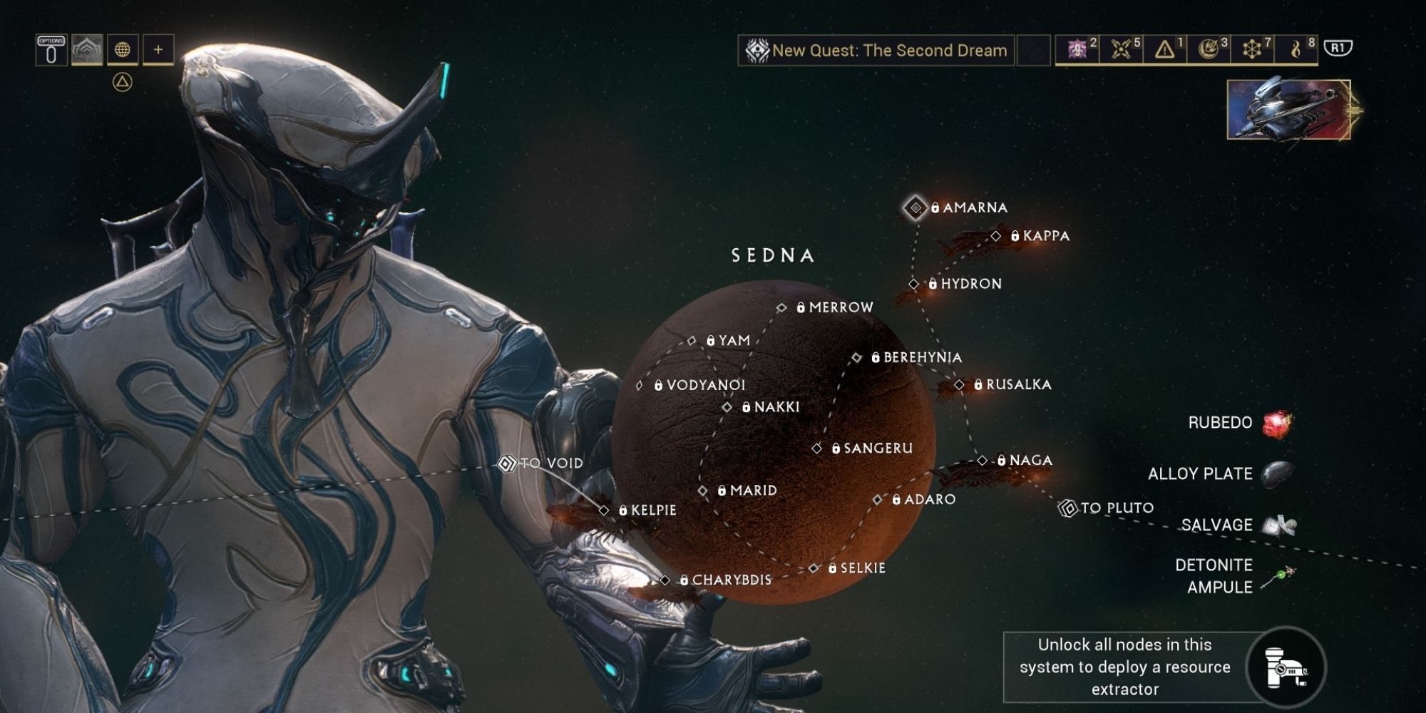 The mission Amarna on Sedna on Warframe.