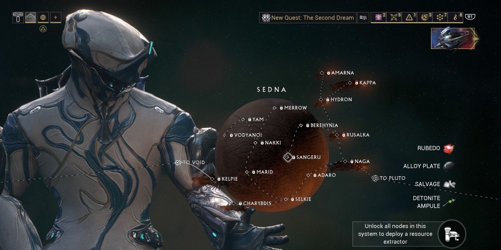 The mission sangeru on Sedna on Warframe.